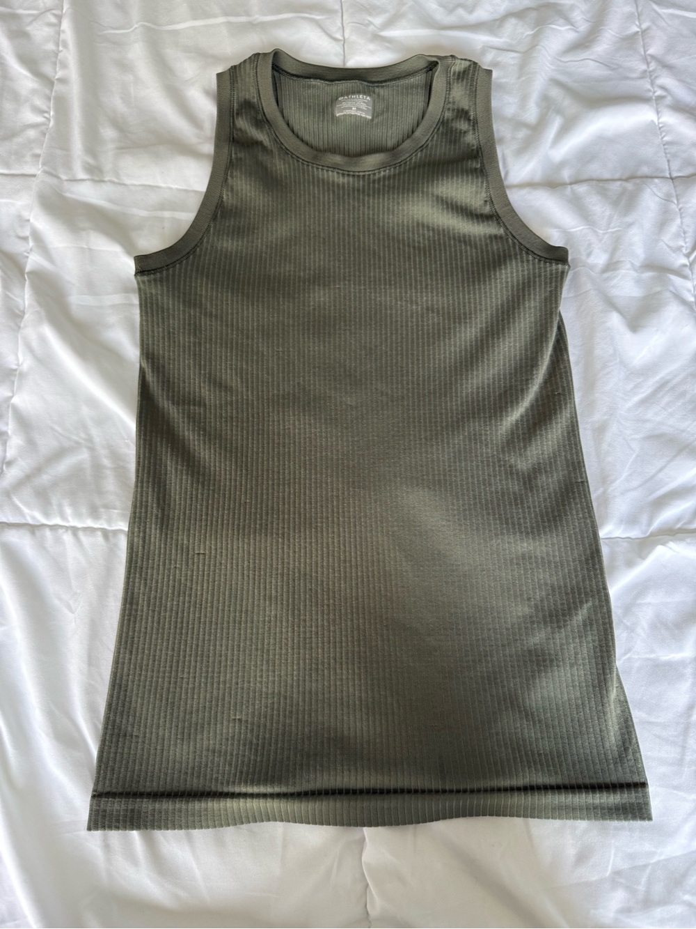 Ribbed Tank Top in Olive Green